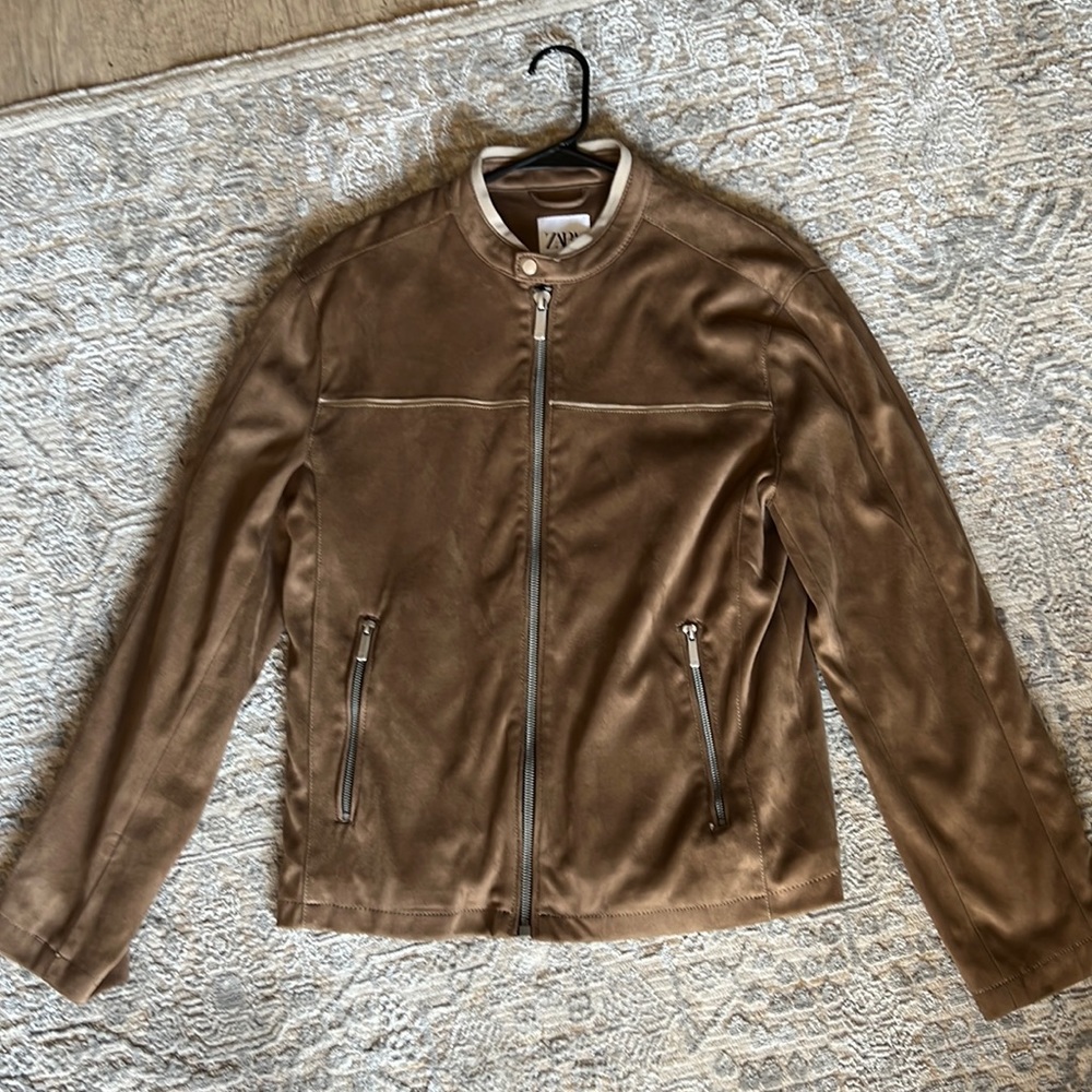 ZARA FAUX SUEDE JACKET SIZE L